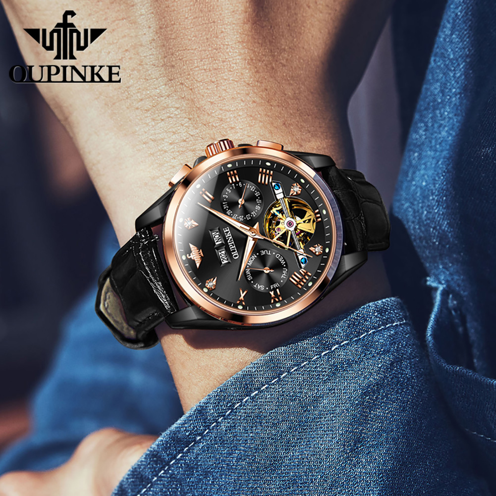 OUPINKE 3186 Men's Watch Luxur - Omega Watch Constellation ulasan dan harga