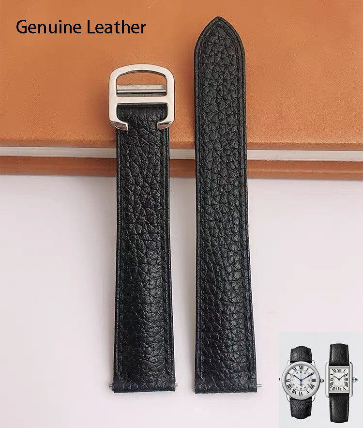Genuine Leather Watch Strap Su - Cartier Watch Ballon Bleu ulasan dan harga